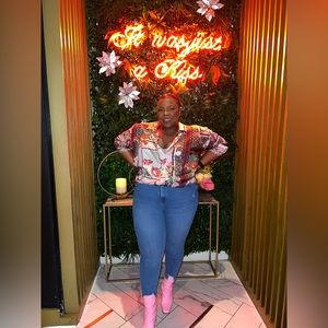 River Island Plus Relaxed Scarf Print Blouse